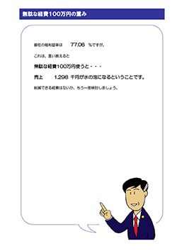 月次決算診断ナビ 無駄な経費100万円の重み